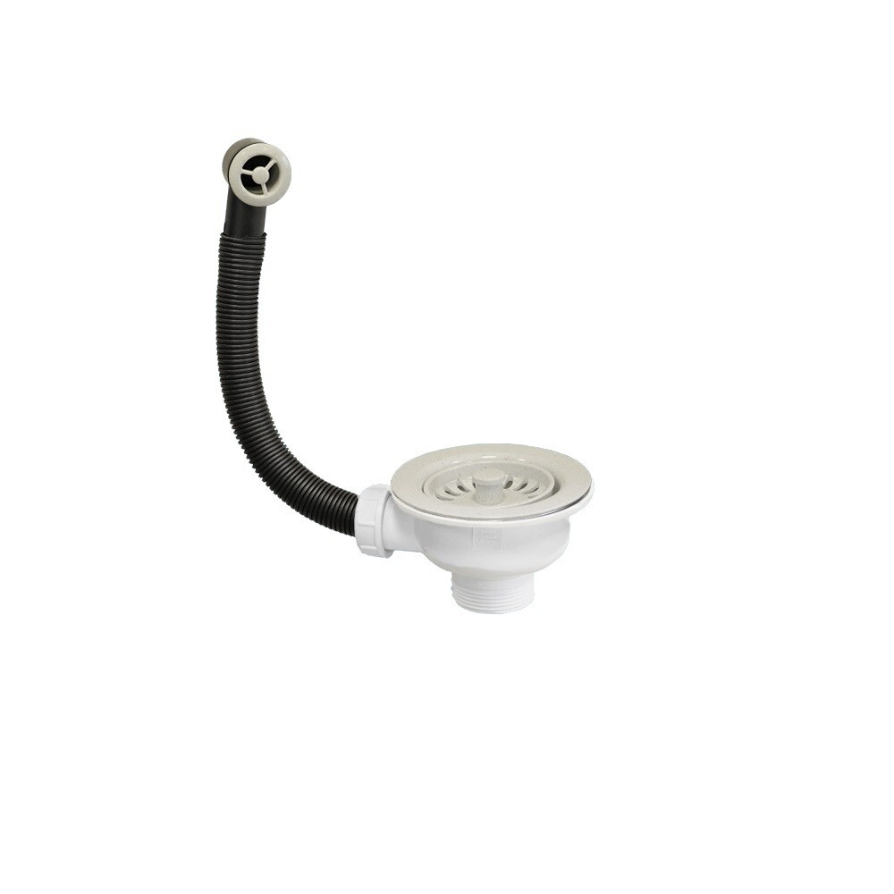 original-10084.jpg Выпуск для мойки McAlpine 3 1/2 с переливом полярный белый (OF2-113S-PWG) — изображение 1