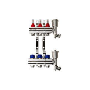 Коллекторная группа с расходомерами Ридан FHF-9RF 1 ВР(г) х 9 выходов 3/4 НР(ш) ЕК х 1 ВР(г)