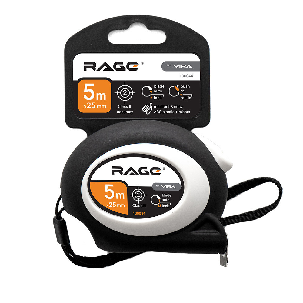 original-10153.jpg Рулетка Rage by Vira с покрытием soft-touch с автостопом 5 м x 25 мм — изображение 1