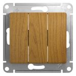 Выключатель Systeme Electric Glossa трехклавишный встраиваемый дуб (GSL000531)
