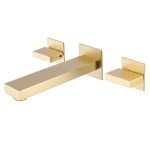 Смеситель для раковины встраиваемый Abber Daheim золото двухвентильный (AF82122G)