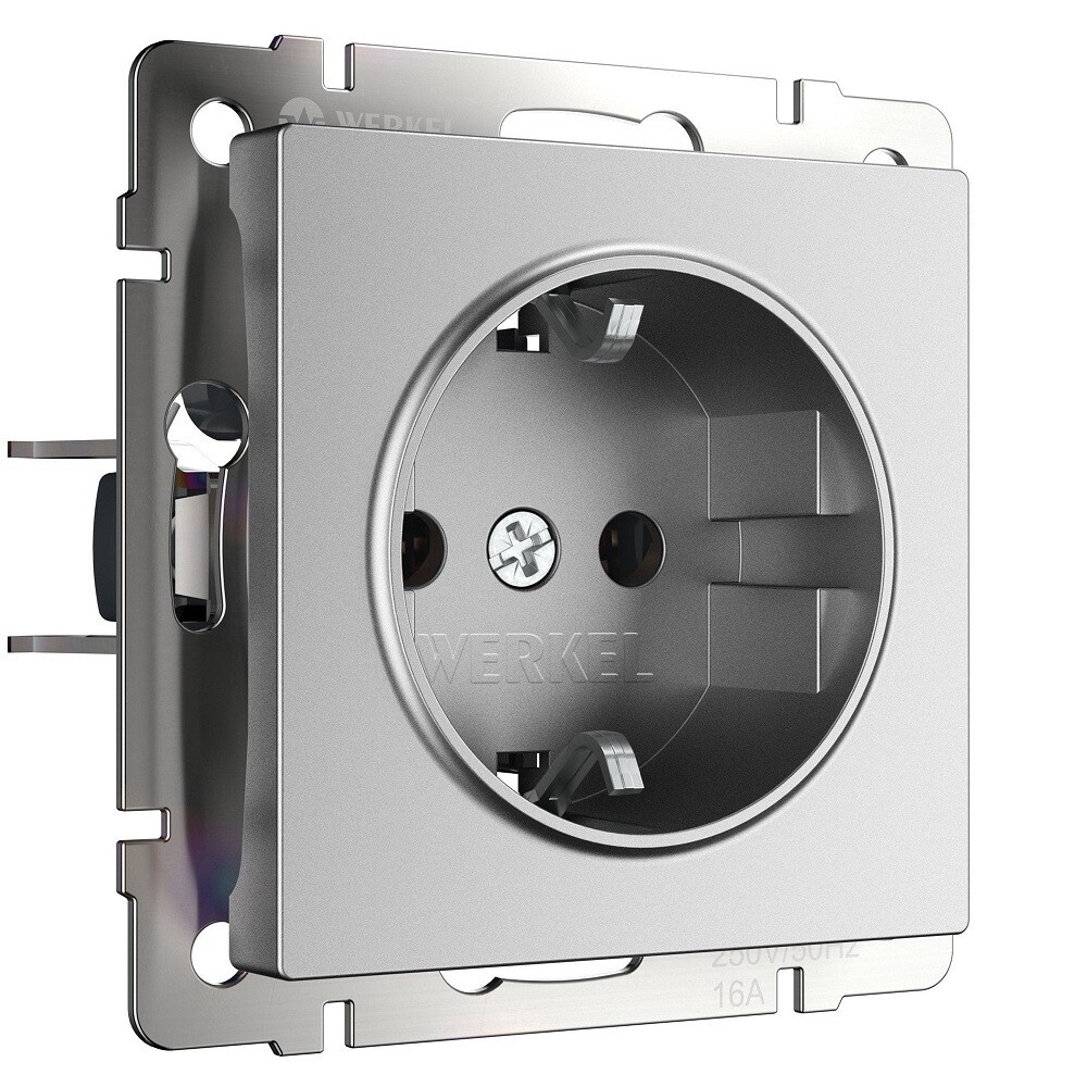 original-10539.jpg Розетка Werkel встраиваемая серебряная матовая (a063612) — изображение 1
