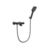 Смеситель для ванны Corsa Deco Thermo черный термостатический с коротким изливом с лейкой (FTBR01SB)