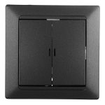 Выключатель Svet Стиль двухклавишный встраиваемый графит с подсветкой (EV 0365-9121)