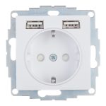 Розетка Systeme Electric AtlasDesign встраиваемая белая 2хUSB-А (ATN000130)