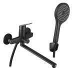 Смеситель для ванны Corsa Deco KX черный матовый однорычажный с длинным изливом с лейкой (FBTKX3B)