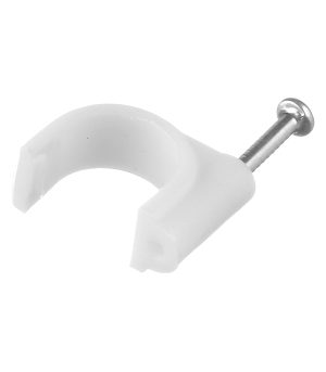 Скобы для крепления кабеля круглые Rexant 12 мм полиэтиленовые белые (50 шт.) (07-4012)