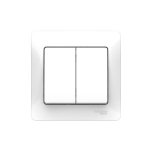 Выключатель Systeme Electric Glossa двухклавишный встраиваемый белый (GSL000152)