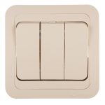 Выключатель Makel Mimoza трехклавишный встраиваемый бежевый (25092)