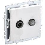 Розетка телевизионная/ SAT IEK Brite РТВ-РСп12-БрБ встраиваемая белая (BR-AF20-O-K01)