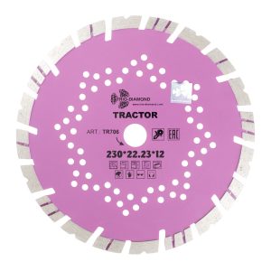 Диск алмазный по армированному бетону Trio-Diamond Tractor 230х22,2х2,5 мм турбосегментный сухой рез (TR706)