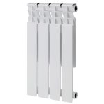 Радиатор биметаллический КМ 500 мм 4 секции 1" боковое подключение белый