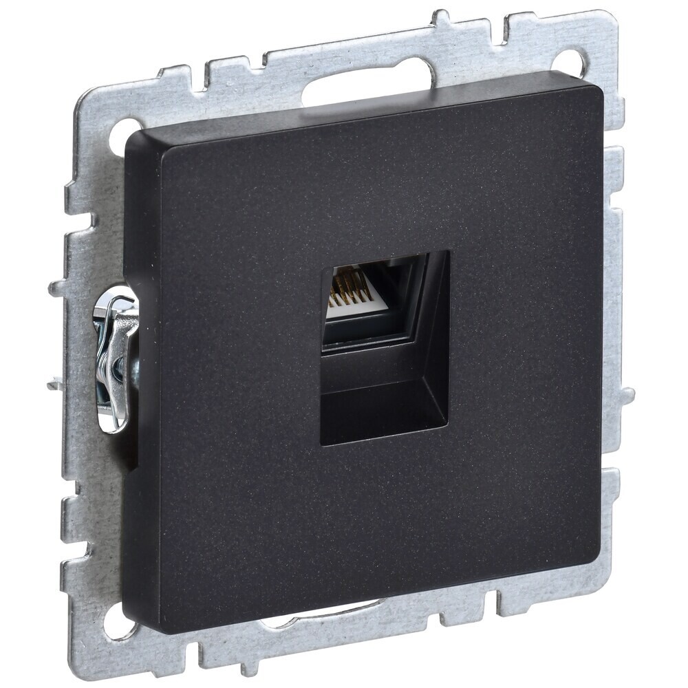 original-12089.jpg Розетка компьютерная IEK Brite РК10-БрЧ встраиваемая черная (BR-K10-1-K02) — изображение 1