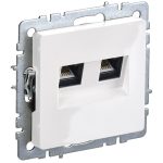 Розетка телефонная/компьютерная IEK Brite РК-Т12-БрБ встраиваемая белая (BR-KT20-O-1-K01)