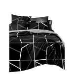 Комплект постельного белья 2-спальный полисатин Livadia черно-белый с простыней 180х216 см