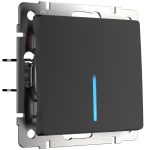 Выключатель Werkel одноклавишный встраиваемый черный матовый (a051599)