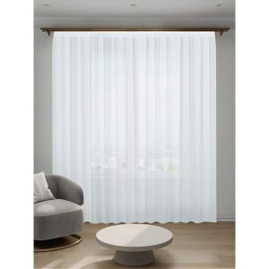 Тюль вуаль белый 500х280 см Decofest Марио с утяжелителем (153.732)