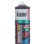 Эмаль аэрозольная для металлочерепицы Kudo шоколадно-коричневый полуматовая RAL 8017 520 мл