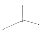 Карниз для ванной 180х90 см сборный Г-образный алюминий хром