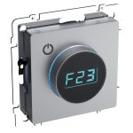 Терморегулятор IEK Brite ТС10-1-БрС для теплого пола встраиваемый сталь электронный с индикацией (BR-RT11-K46)