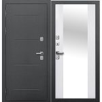 Дверь входная с терморазрывом Ferroni Isoterma левая антик серебро - эмалит белый с зеркалом 960х2050 мм
