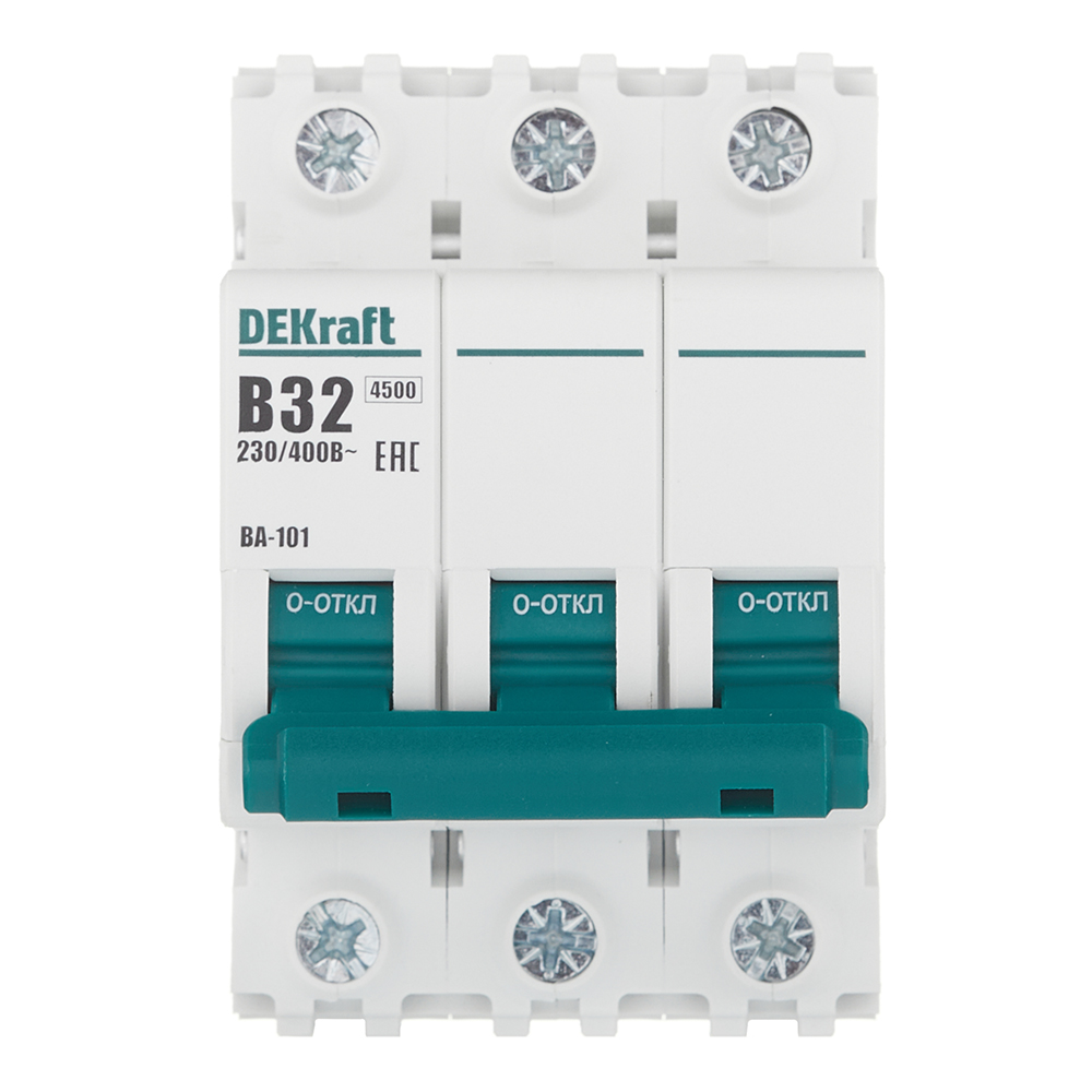 original-13438.jpg Автоматический выключатель модульный Dekraft BA-101 3P 32А тип B 4,5 кА 230/400 В (11033DEK) — изображение 1