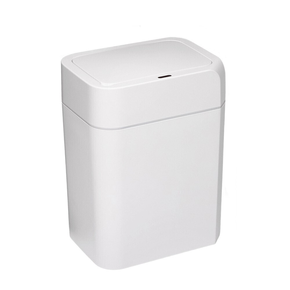 original-13640.jpg Ведро для мусора Доляна с крышкой 12 л пластик белое сенсорное — изображение 1