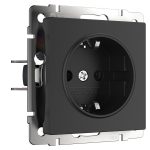 Розетка Werkel встраиваемая черная матовая (a051600)