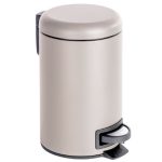 Ведро для мусора Primanova Elit с крышкой 12 л металл бежевое с педалью