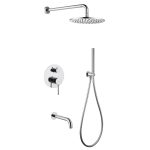 Душевая система Abber Wasser Kreis встраиваемая с верхним душем с лейкой со смесителем хром (AF8117)