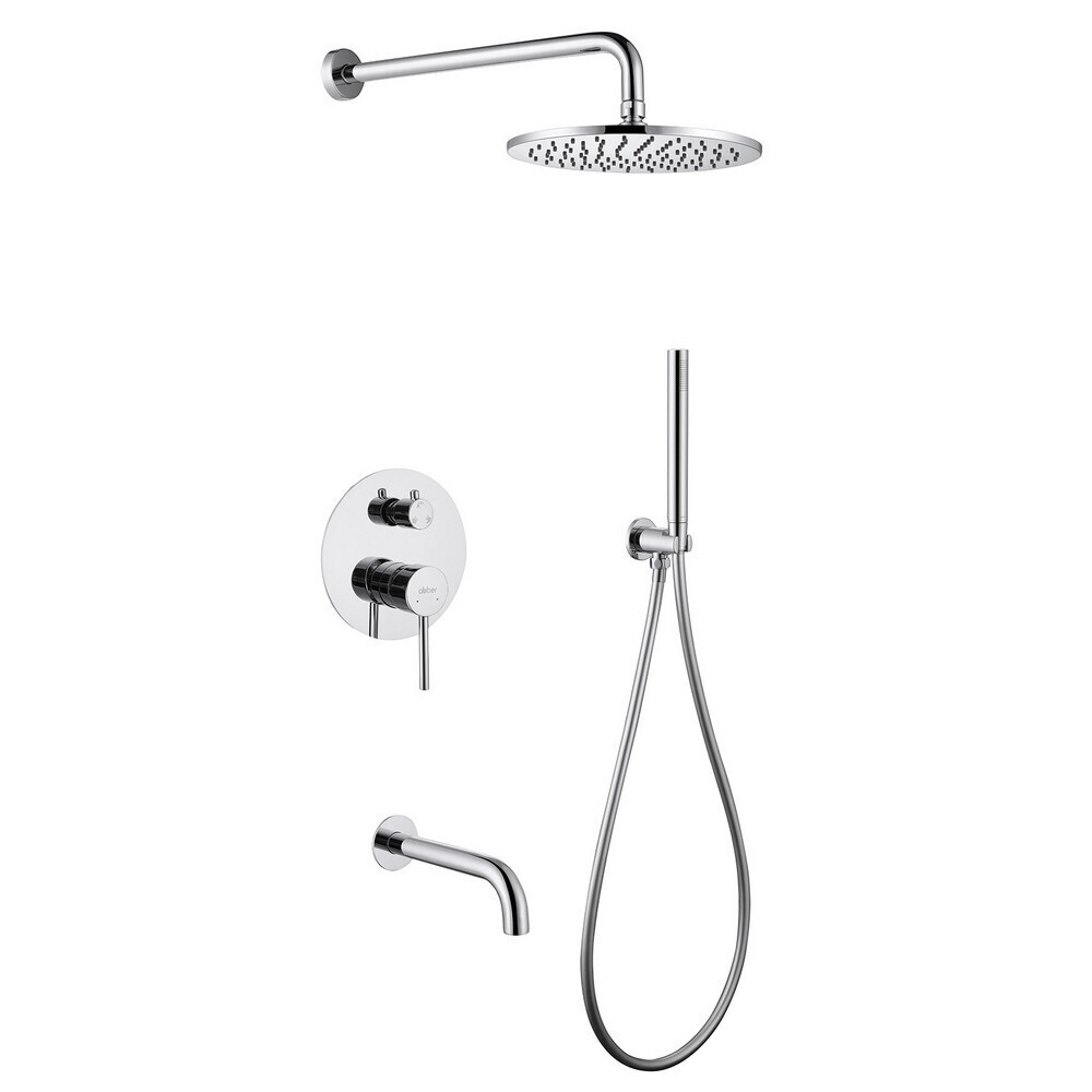 original-13747.jpg Душевая система Abber Wasser Kreis встраиваемая с верхним душем с лейкой со смесителем хром (AF8117) — изображение 1