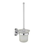 Ершик для унитаза РМС подвесной стекло/металл белый/хром (A7020)