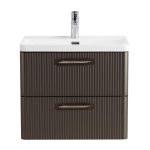 Тумба под раковину BelBagno Due 60 см подвесная темно-серая (DUE-600-2C-SO-GM-P-FH)