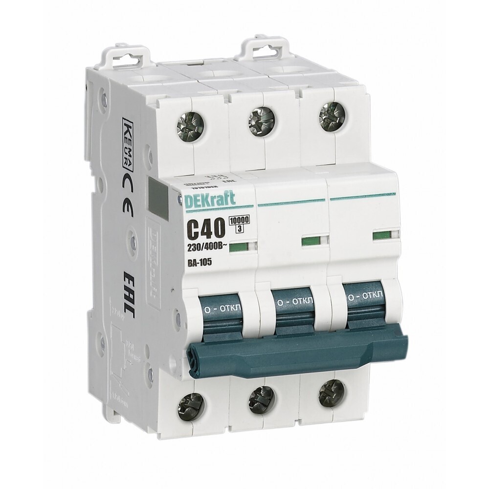 original-1382.jpg Автоматический выключатель модульный Dekraft ВА105-3P-025A-C 3P 25А тип C 10 кА 230 В (13179DEK) — изображение 1