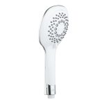 Лейка для душа Lemark d117 мм 5 режимов без шланга пластик белая/хром (LM0815CWhite)