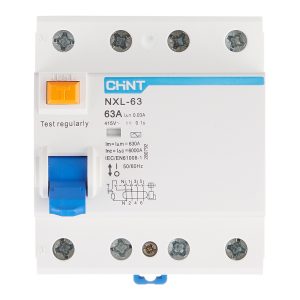 УЗО Chint NXL-63 63А 3P+N тип AC 30 мА 6 кА компактное (280792)