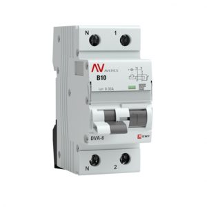 Автомат дифференциальный EKF Averes DVA-6 10А 1P+N тип A 30 мА 6 кА (rcbo6-1pn-10B-30-a-av)