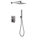 Душевая система Abber Daheim встраиваемая с верхним душем с лейкой со смесителем никель (AF8219NG)