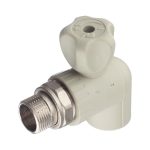 Кран шаровой полипропиленовый FV Plast 25 мм х 3/4 НР(ш) для радиатора с накидной гайкой угловой (А315025000)