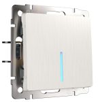 Выключатель Werkel одноклавишный встраиваемый перламутровый рифленый с подсветкой (a051177)