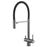 Смеситель для кухни Abber Wasser Kreis никель с высоким изливом с подключением к фильтру однорычажный (AF81141NG)