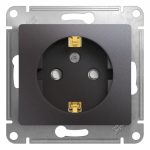 Розетка Systeme Electric Glossa встраиваемая графит со шторками (GSL001345)