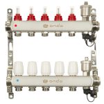 Коллекторная группа с расходомерами Ondo 1 ВР(г) х 5 выходов 3/4 НР(ш) ЕК х 1 ВР(г)