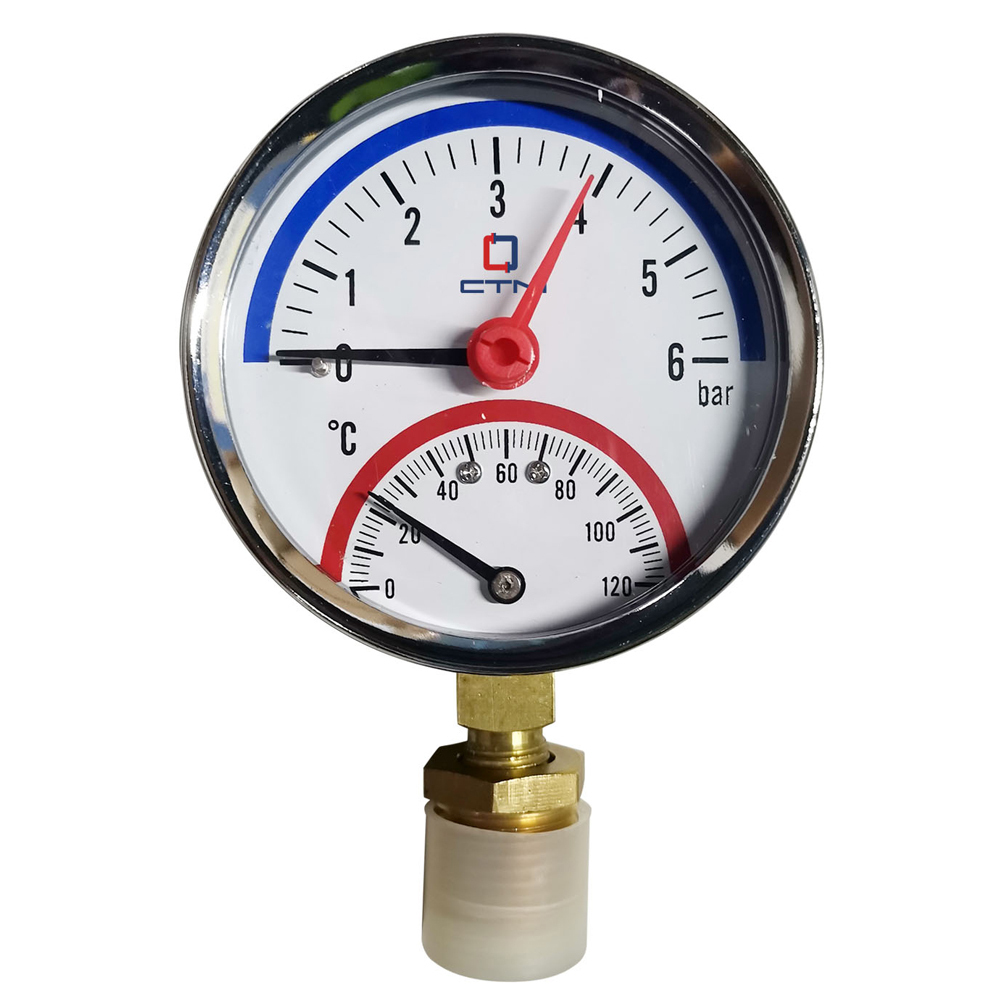 original-15710.jpg Термоманометр СТМ радиальный 1/4 НР(ш) 6 бар d80 мм (CTM14R06) — изображение 1