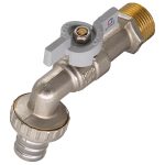 Кран шаровой латунный СТМ Стандарт 3/4 НР(ш) бабочка со штуцером угловой (CWBB0034)