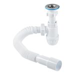 Сифон для раковины АНИ пласт 1 1/4х32 мм с выпуском 40/50 мм с соединением 40/50 мм белый (BM1016)