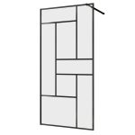 Душевая перегородка Abber Immer Offen черная 100х200 см стекло прозрачное 8 мм (AG63100B8)