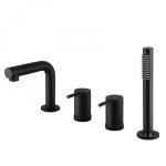 Смеситель на борт ванны Abber Emotion черный однорычажный с лейкой (AF8813B)