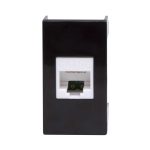 Розетка для кабель-канала компьютерная DKC Viva черная RJ45 1 модуль (45238)