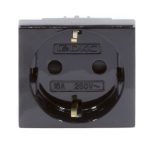 Розетка для кабель-канала DKC Viva черная со шторками 2 модуля (45205)